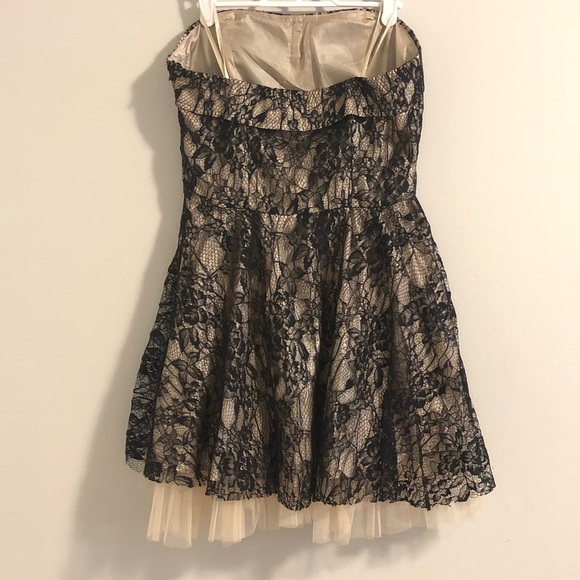 SANS SOUCI NWT lace overlay strapless mini dress - Picture 3 of 8